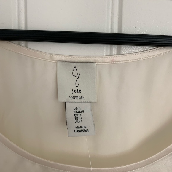 Joie Ivory Silk Tank Top Blouse Size Large NWOT - Picture 3 of 4